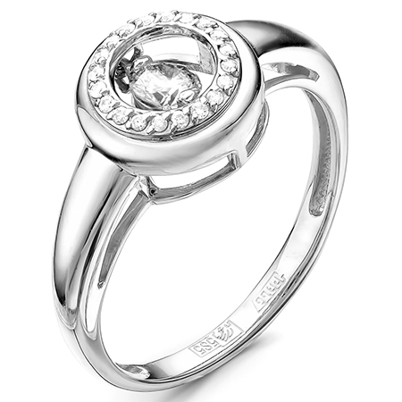 Кольцо, золото, бриллиант, белый, 01-2050